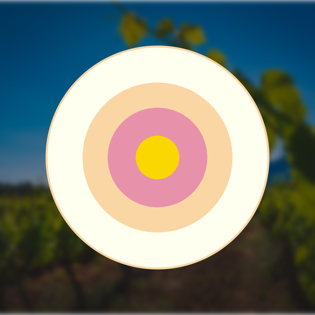 Color palette in circular layout featuring Ivory, Champagne, Pink Blush, and Golden tones